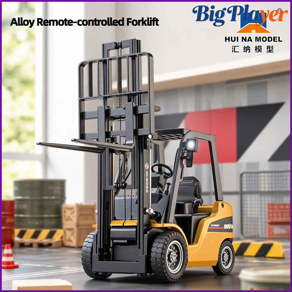 HUINA 1/50 9925 RC Forklift Electric Lifting Fork Truck With Sound Light Effect Remote Control Engineering Vehicle Model Toy