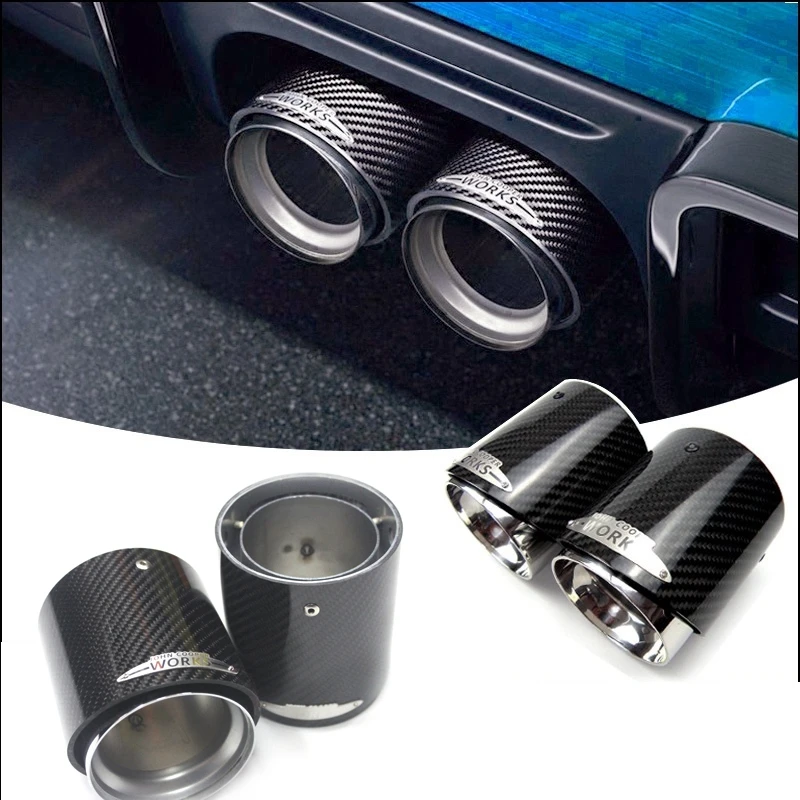 

1PCS Carbon Fiber Car Supplies Exhaust Muffler Tail Tips Silencer for MINI Cooper S R55 R56 R57 R58 R59 R60 R61 F54 F56 F57 F60