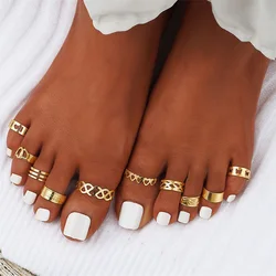 FNIO-Open Toe Ring Set para Mulheres, Jóias Praia Pé, Cuidar