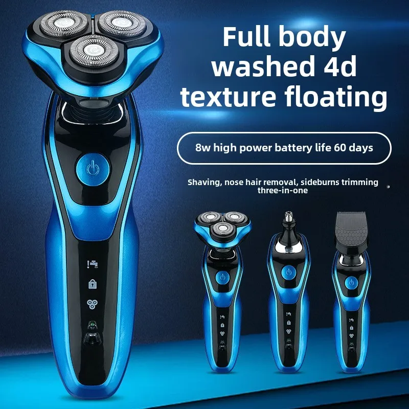 

NEW USB Charging Rechargeable Electric Shaver 3 in 1 Hair Trimmer Nose Hair Clipper Triple Blade Waterproof for Men