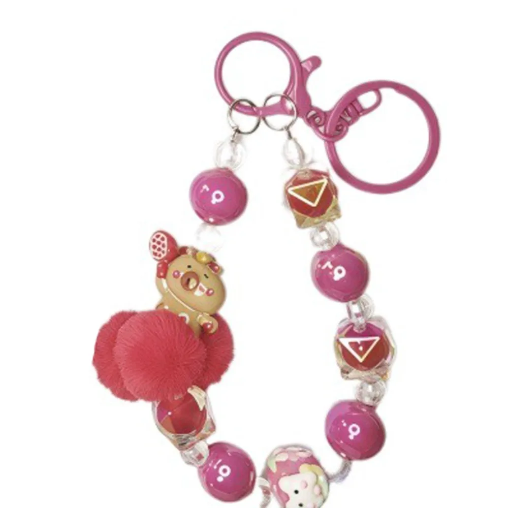 

Charm Capyabra Beaded Phone Chain Cute Sweet Bead Phone Pendant Cartoon Short Phone Wrist Strap Keychain