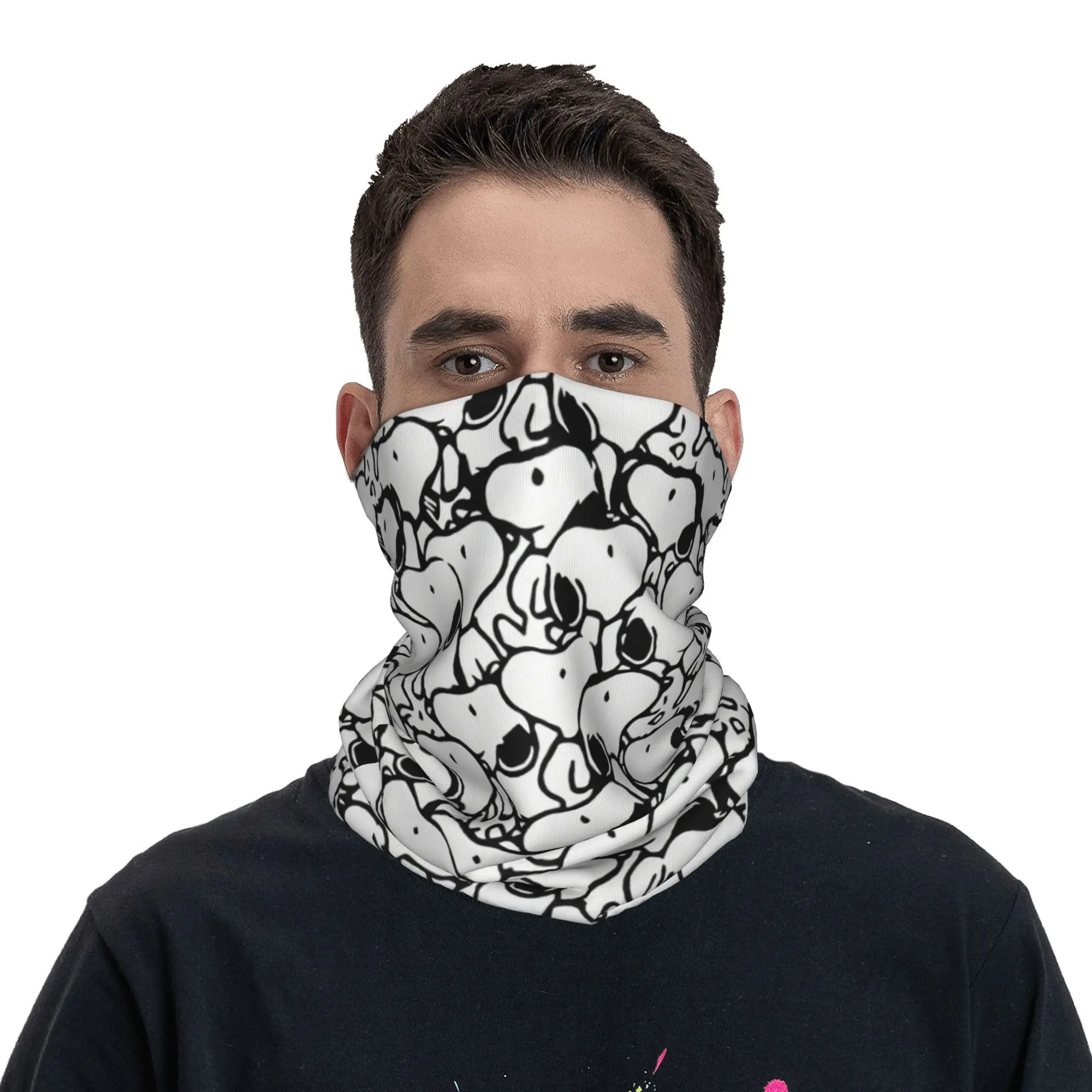 Personalizado S-Snoopys Anime Padrão Pescoço Gaiter Homens Mulheres À Prova de Vento Inverno Bandana Cachecol para Ciclismo