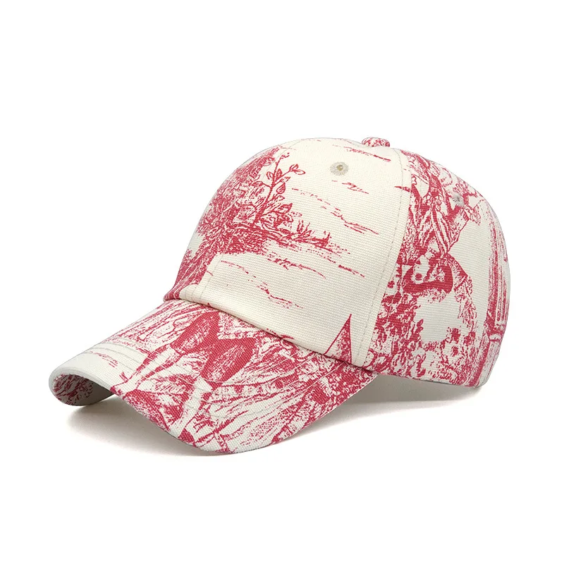 Spring/Summer Fashion Print Baseball Hat Soft Top Outdoor Adjustable Duck Tongue Hat Unisex Pop Visor Duck Cap