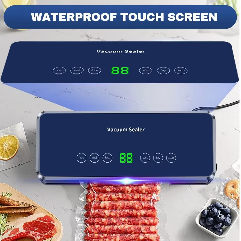 Vacuum sealing machine with purple light sterilization cutter food fresh-preservation machine high-power suction sealing machine