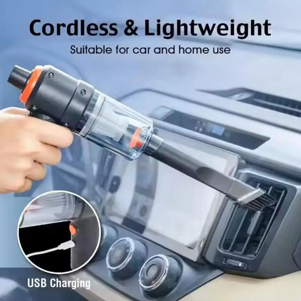 Car Vacuum Portable Cordless High-Power Wireless Car Vacuum Cleaner Handheld Compact Home And Car Vacuum With Crevice Tool