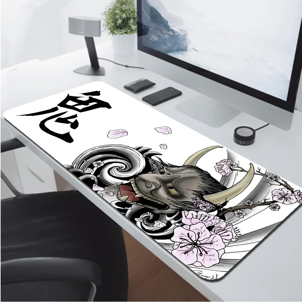 

Anime Oni Mouse Pad Gamer Japanese Desk Mat Large Mousepad Xxl Gaming PC Accessories for Computer Black 400X900 Mouse Rug Laptop