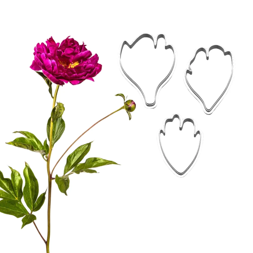 New Peony Silicone Molds&Cutter Art Craft Polimer Clay Wax Candle Flower Cold Cerami Porcelain Handmade Earring Decoration Tools view 4