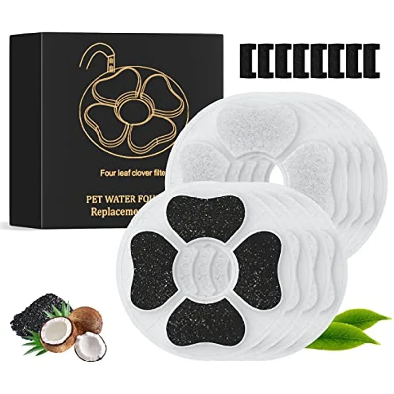 

8 Packs Replacement Filters and Sponges for Cat Water Fountain, Food Grade Replacement Filter for Pet Water Fountain accessories