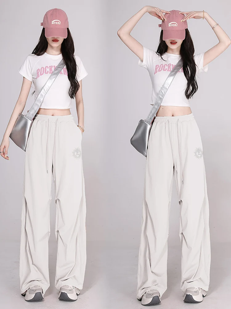 Women's Dance Fitness Sportswear Set Summer Thin Quick Dry Pants Gym Running Jazz Dance Performance Clothes Street Dance Outfit