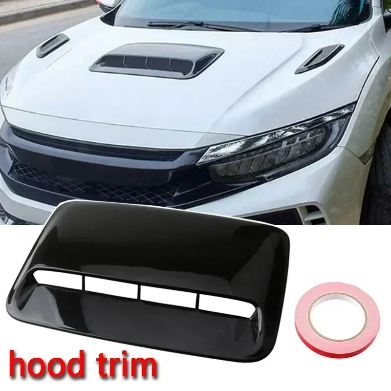 Car Air Flow Intake Hood Scoop Vent Bonnet Decorative Covers Center Side Air Outlet Hood Universal Auto Exterior Accessories