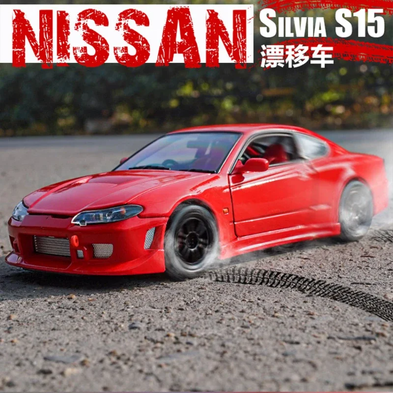 

WELLY 1:24 Nissan Silvia S-15 Alloy Sports Car Model Diecasts Metal Toy Vehicles Car Model High Simulation Collection Gift B454