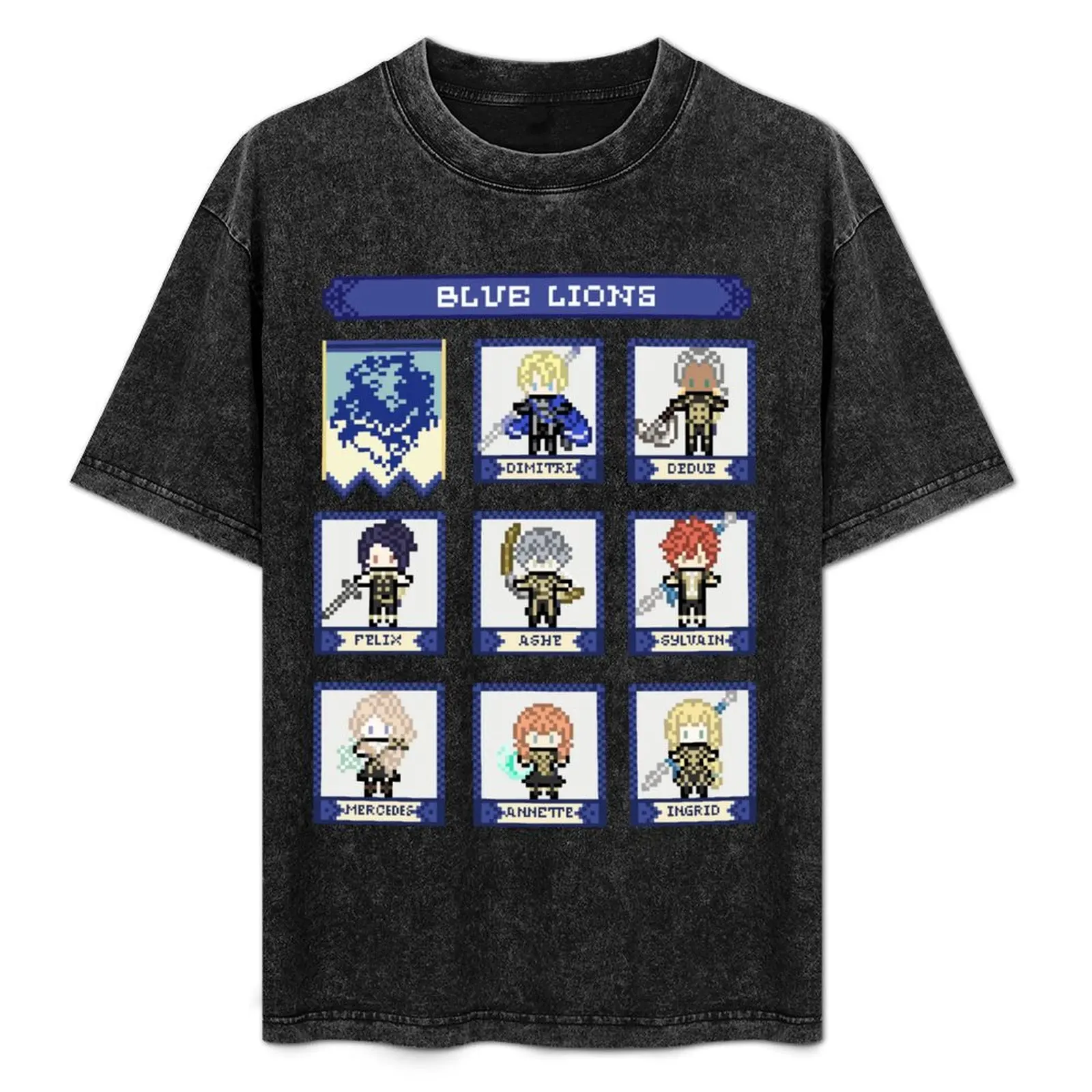 

Fire Emblem Three Houses Blue Lions House Pixel Parody T-Shirt customs new edition men t shirts high quality