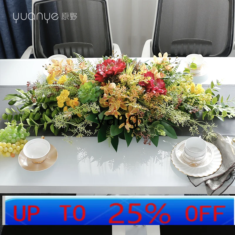 

LTT Western Restaurant Long Table Desktop Simulation Flower Hotel High-end Modern Decoration Silk Flower
