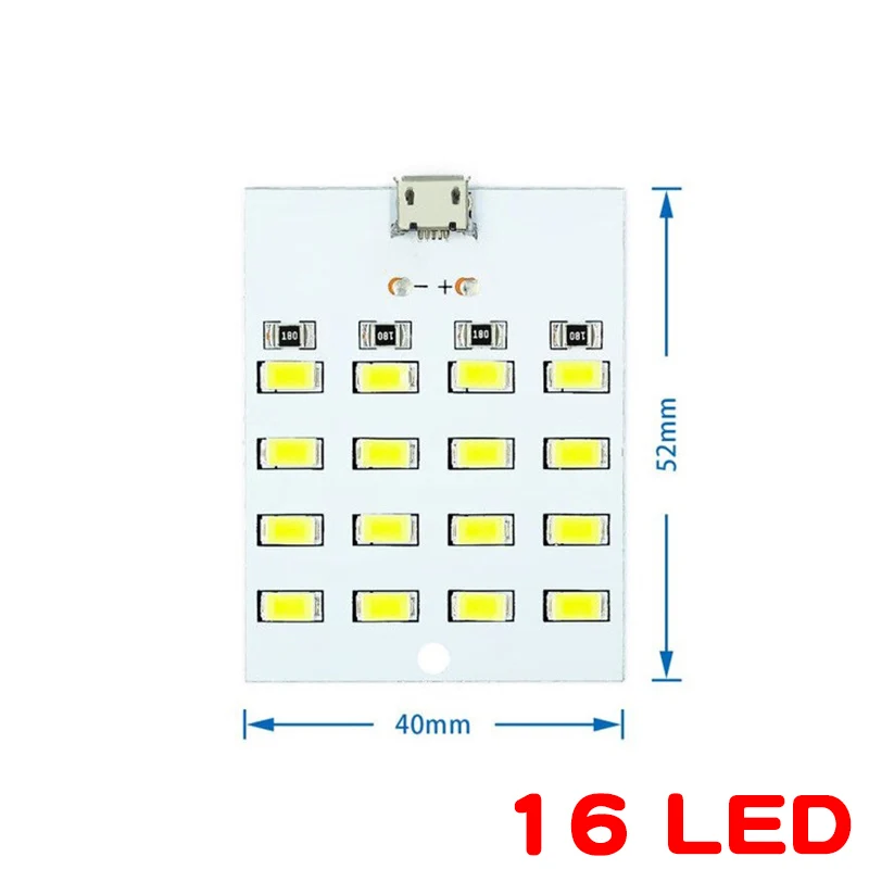 Mobile LED Emergency Light, Painel de iluminação branco, USB Mobile Light, Night Light, 5730 Smd 5V, 430mA ~ 470mA, 1Pc