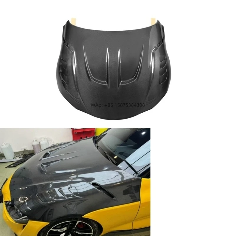 

Real Carbon Fiber LW Style Daul Side Dual Carbon Fiber Front Hood for Supra A90 2012-2019 A90 Front Hood