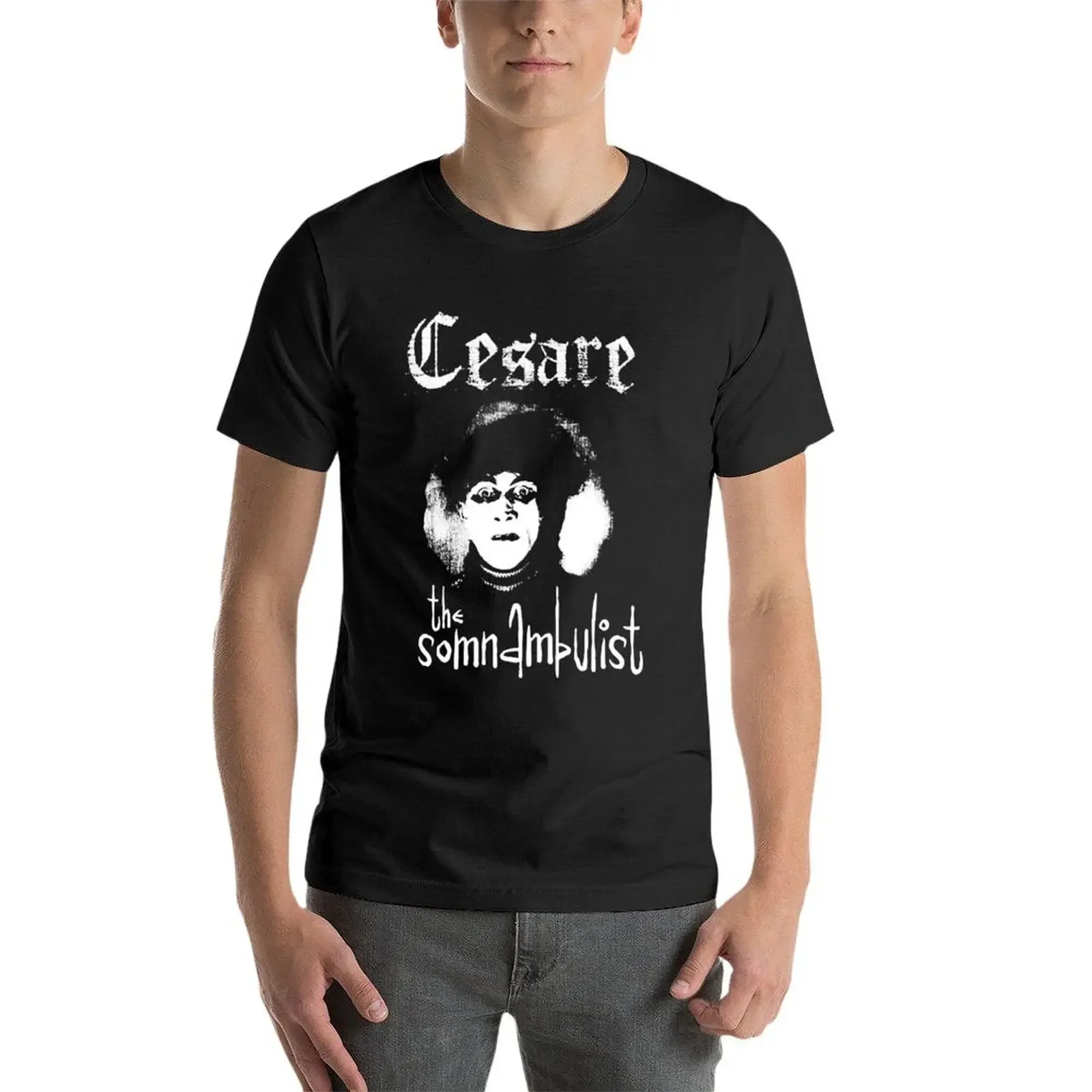 Figuras Anime camiseta gráfica para homens, camisetas cabidas, camisa personalizada, gabinete do Dr. Caligari