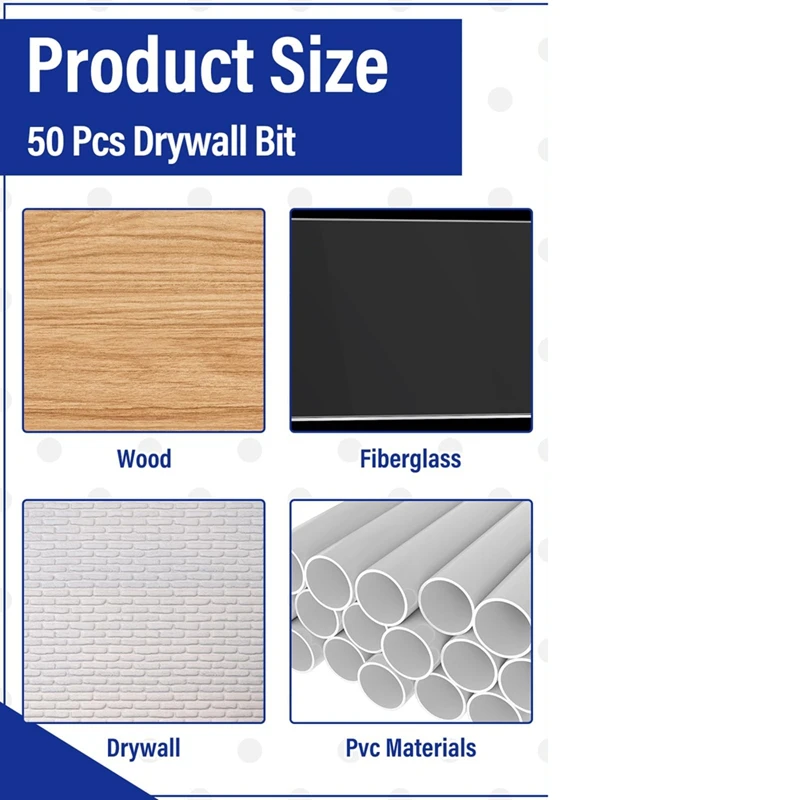 50 Pieces Drywall Drill Bits Pilot Point Cutting Drill Bits Diameter Drywall Router for Spiral Saws (5/32 Inch)-AC17