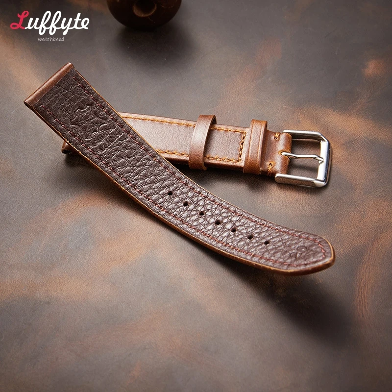 Soft Genuine Leather Watchband Watch Strap 18mm 19mm 20mm 21mm 22mm Retro Oil Wax Ultra-thin Universal Leather Watch Strap