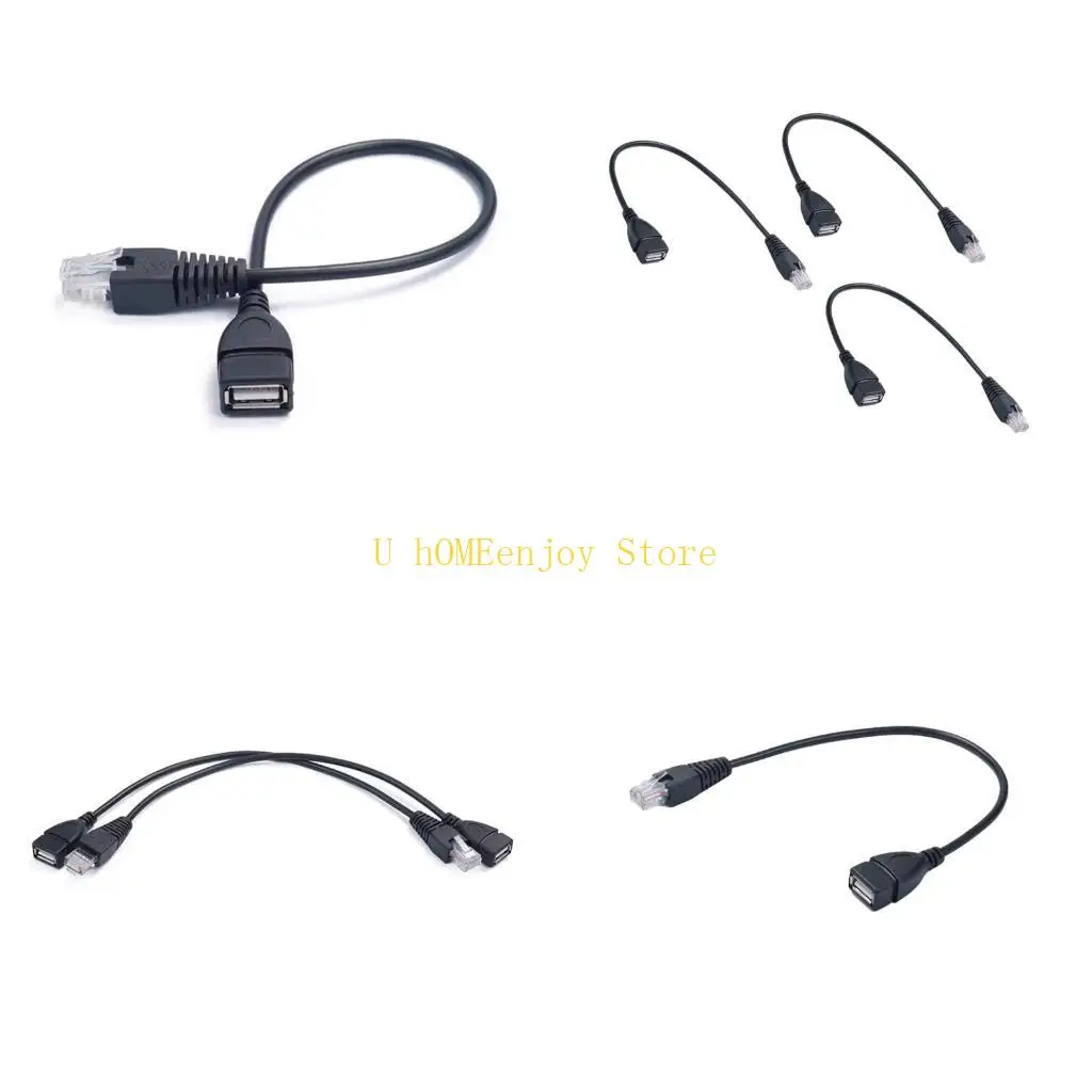 B0KF Compactly USB Female To RJ45 Male Adapter USB to RJ45 Cable Universal Compatibility for Window Linux System Devices