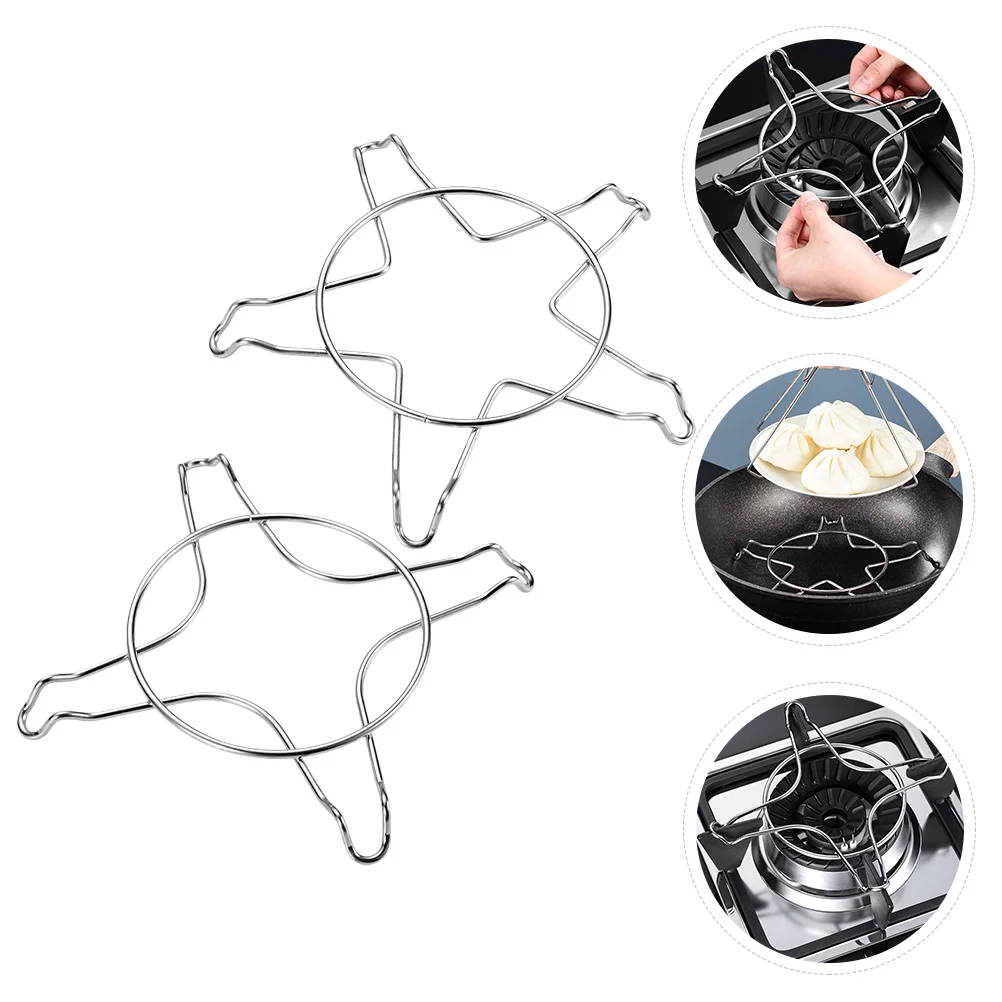 

2Pcs High-Quality Iron Gas Stove Racks Smooth Surface No Rust Wok Rack Kitchen Gadgets Gas Stove Racks Kitchen Gadgets