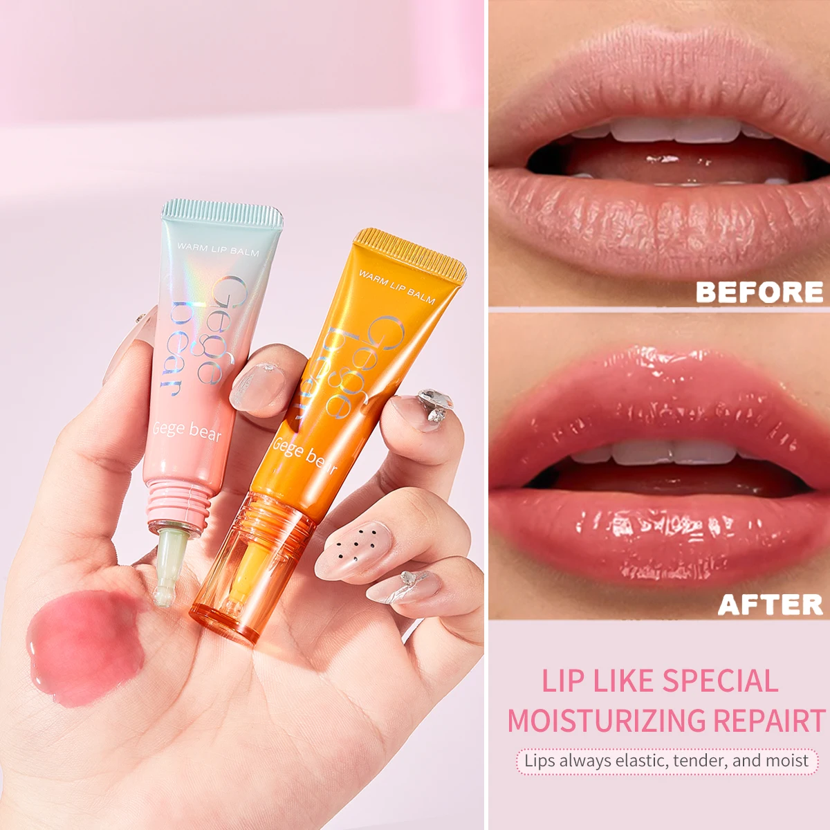 Fruit Essence เปลี่ยนสีลิปบาล์ม Moisturizing Moisture Clear Long-Lasting Locking Lip Brightening Lip Balm