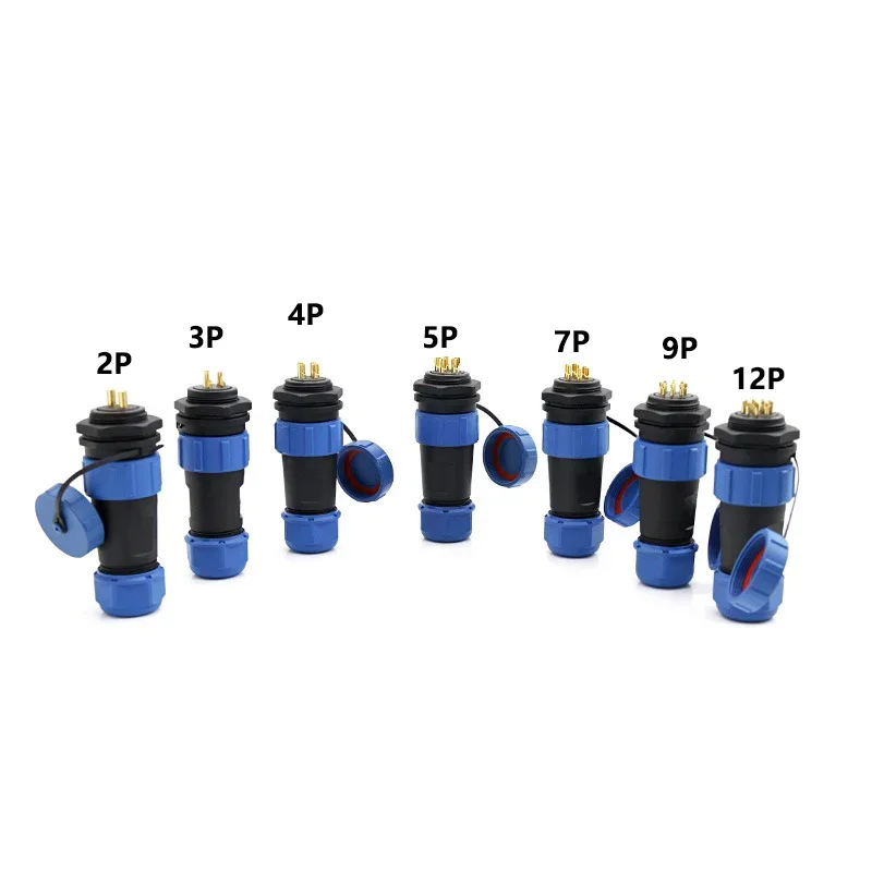 5/10/100 Sets SP13 SP16/SP17 SP20/SP21 Waterproof Connectors IP68 Aviation Plug Male Female 2pin 3pin 4pin 5pin 6pin 7pin 9pin