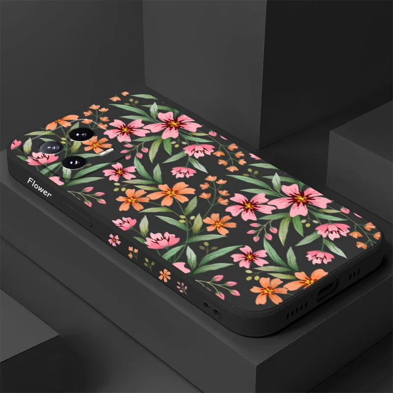 

Sunset Flowers Phone Case For Xiaomi Mi 15 14 14T 13 13T 12 12X 12T 12S 11 11T 10 10T 9 9T Pro Lite Liquid Silicone Cover
