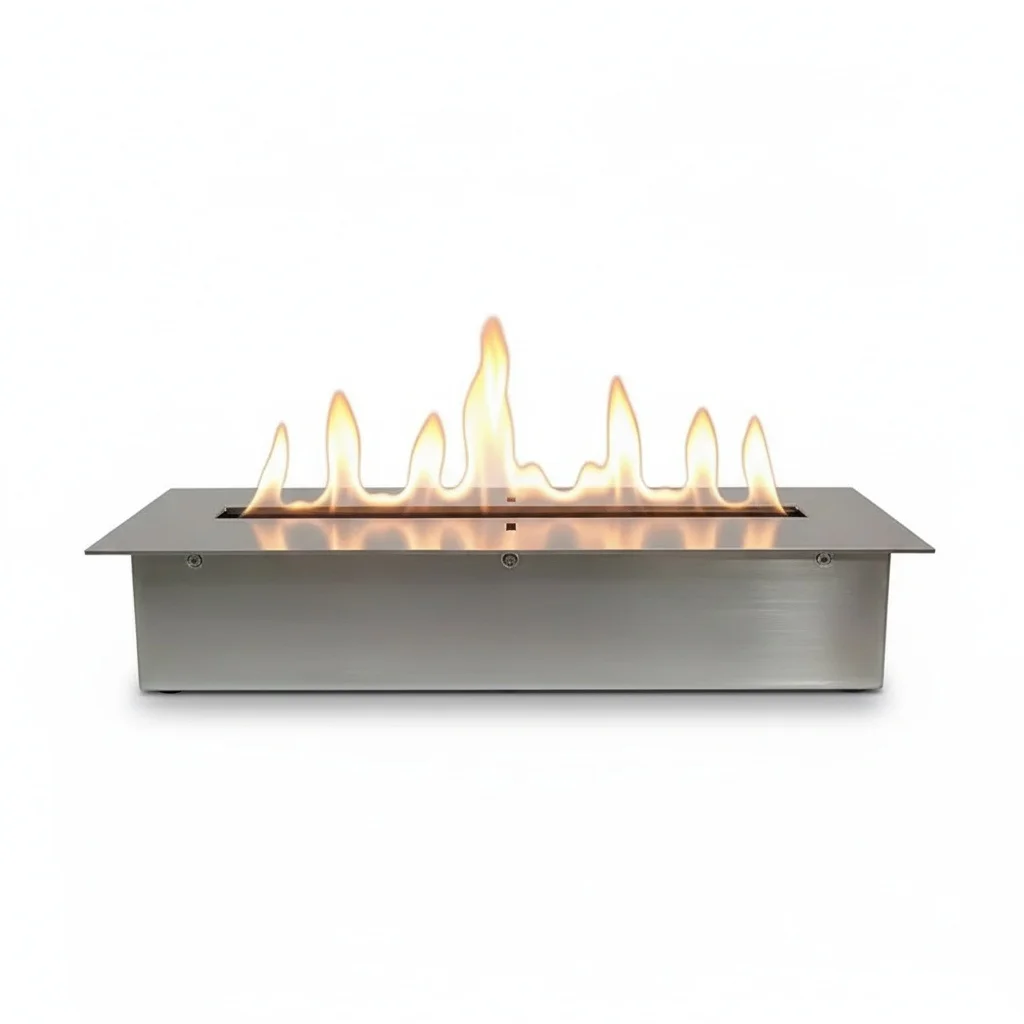 

Bio Ethanol Fireplace, 50x18x12cm 304 Stainless Steel Built-In Fireplace Insert, Smoke-Free Indoor Alcohol Stove, Modern Burner