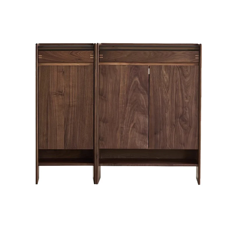 

North American black walnut shoe cabinet door household solid wood porch cabinet multi-layer storage cabinet