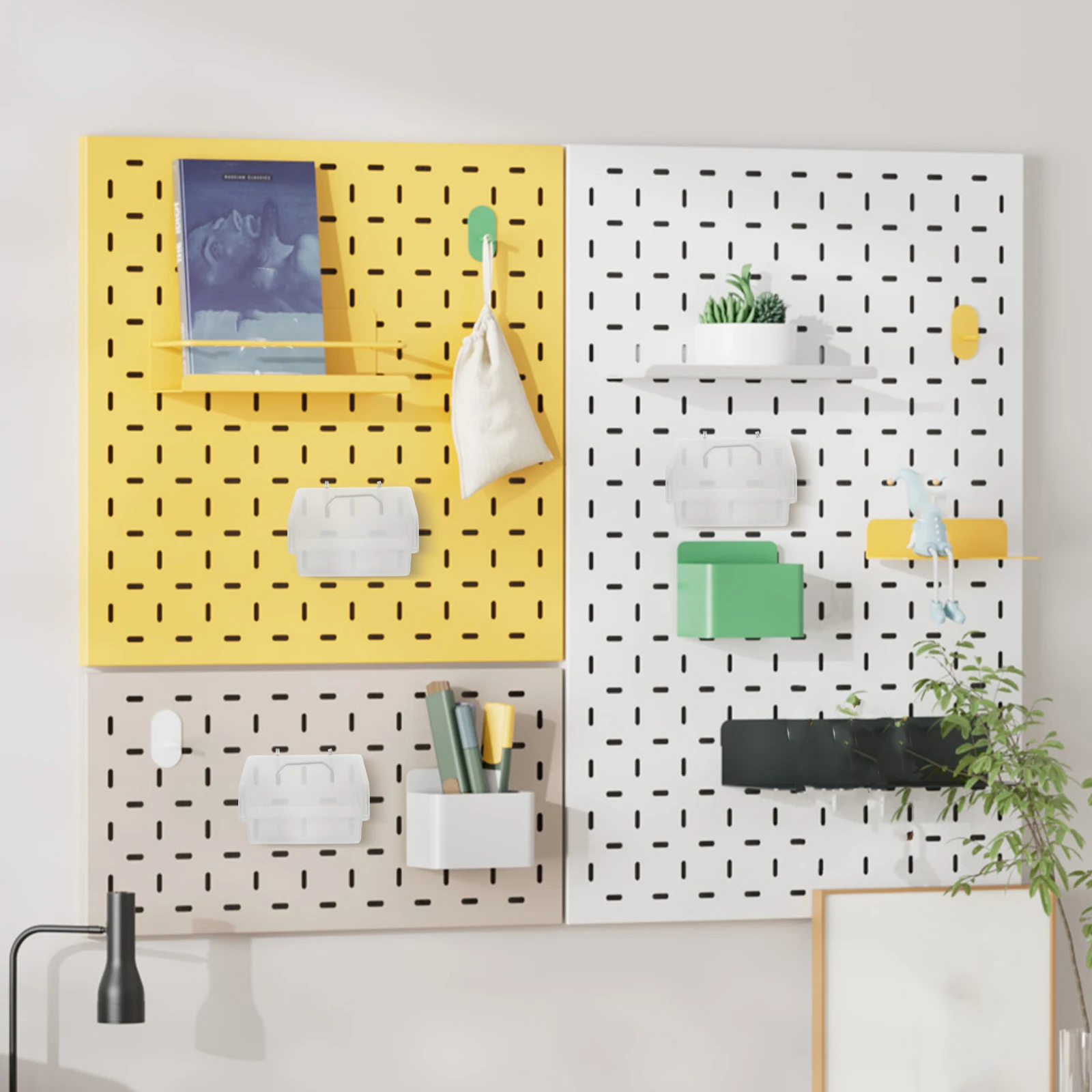 6Pcs Pegboard Bins Storage Containers Organizer Accessories for Workshop Garage Workbench Tool Hardware Storage