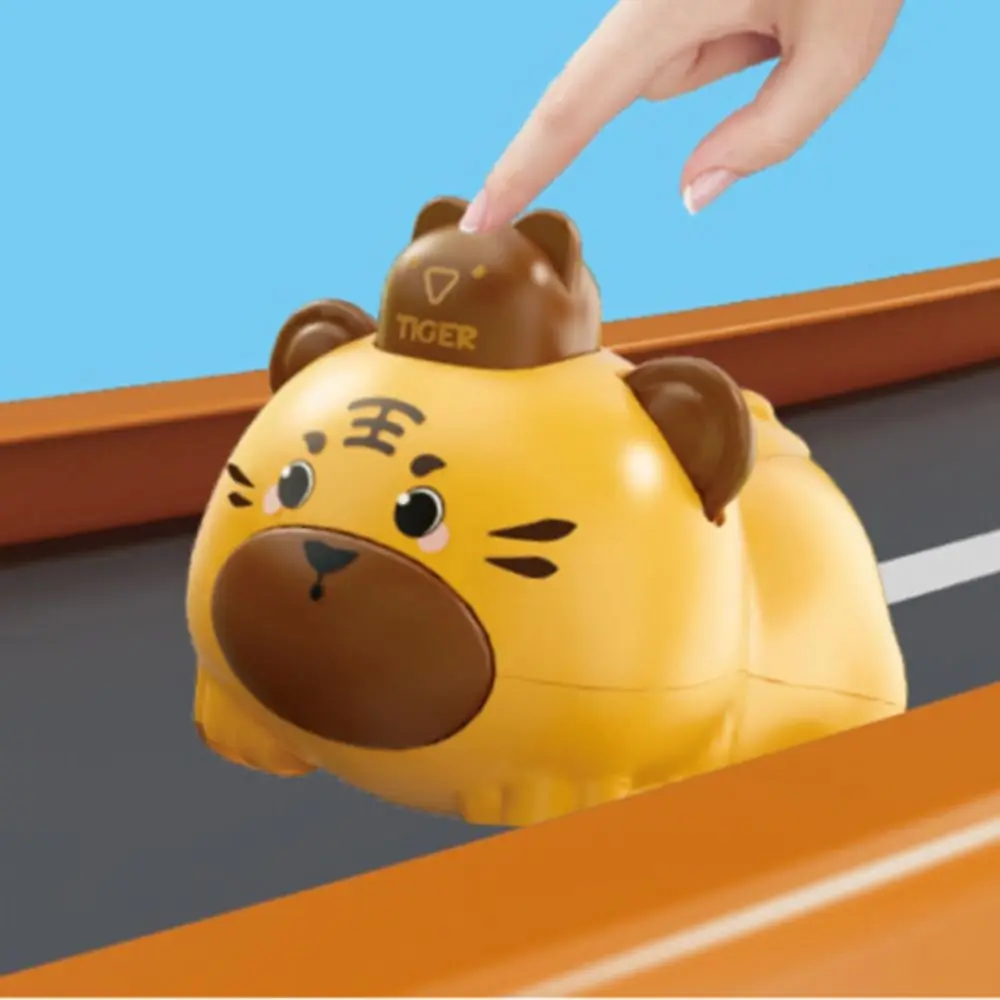 Cartoonish Small Animals Pet Elastic Vehicle Press-the-Bottom Design Early Learning Press & Go Animal Car Impact-resistant