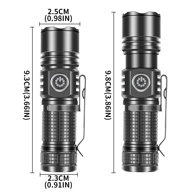 Portable Mini LED Flashlight Super Bright Long Distance Magnetic Torch Type-C Charging Pocket Light For Night Walking Home Use