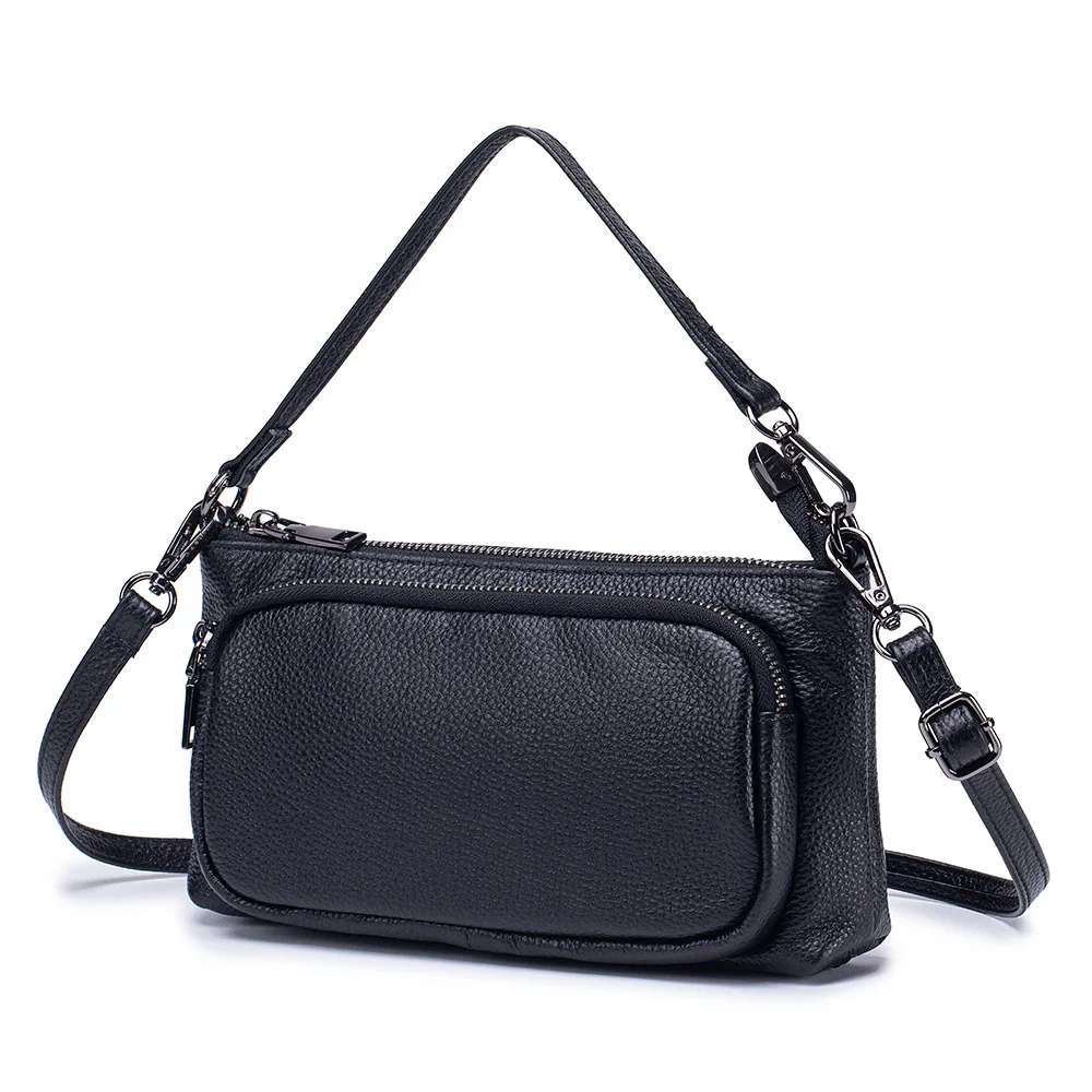 New top-layer cowhide shoulder crossbody bag, large capacity, casual and versatile women's bag, convenient for commuting