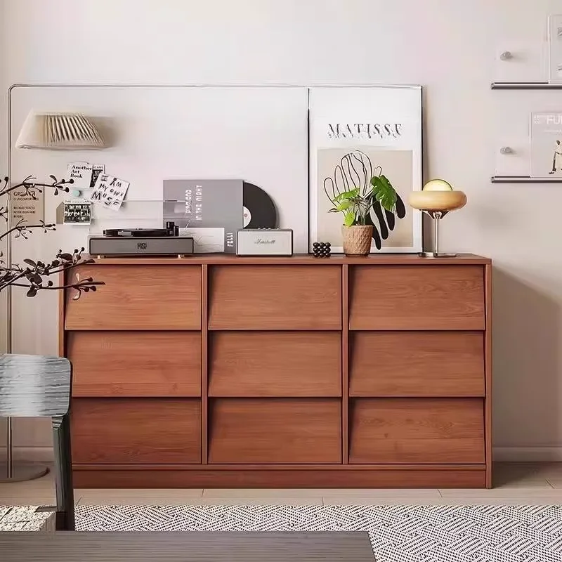 Retro High Rustic Living Room Cabinets Solid Wood House Display Living Room Cabinets Drawers Luxury Muebles Para Hogar Furniture
