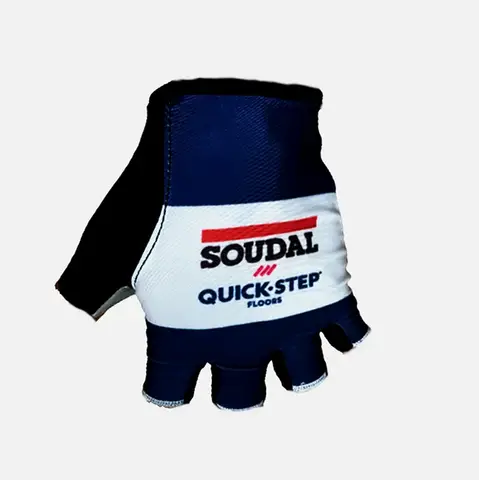 SOUDAL 퀵 스텝 팀 스포츠 하프 핑거 사이클링 저지 장갑, MTB 로드 산악 자전거 자전거 젤 장갑, 한 쌍