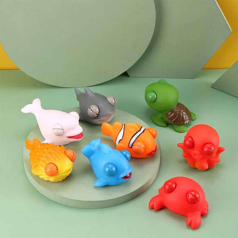 Modelo de Animal marino de ojo grande para niños, juguete de ventilación, simulación de pez, juguete para apretar, alivio de la ansiedad, antiestrés, divertido, novedad