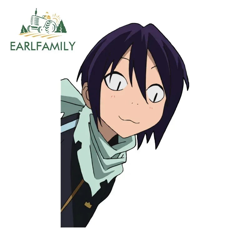 EARLFAMILY Creative Anime Peek Car Sticker Air Conditioner Rearview Mirror Decal Car Accessories Personality Vinyl Graphics