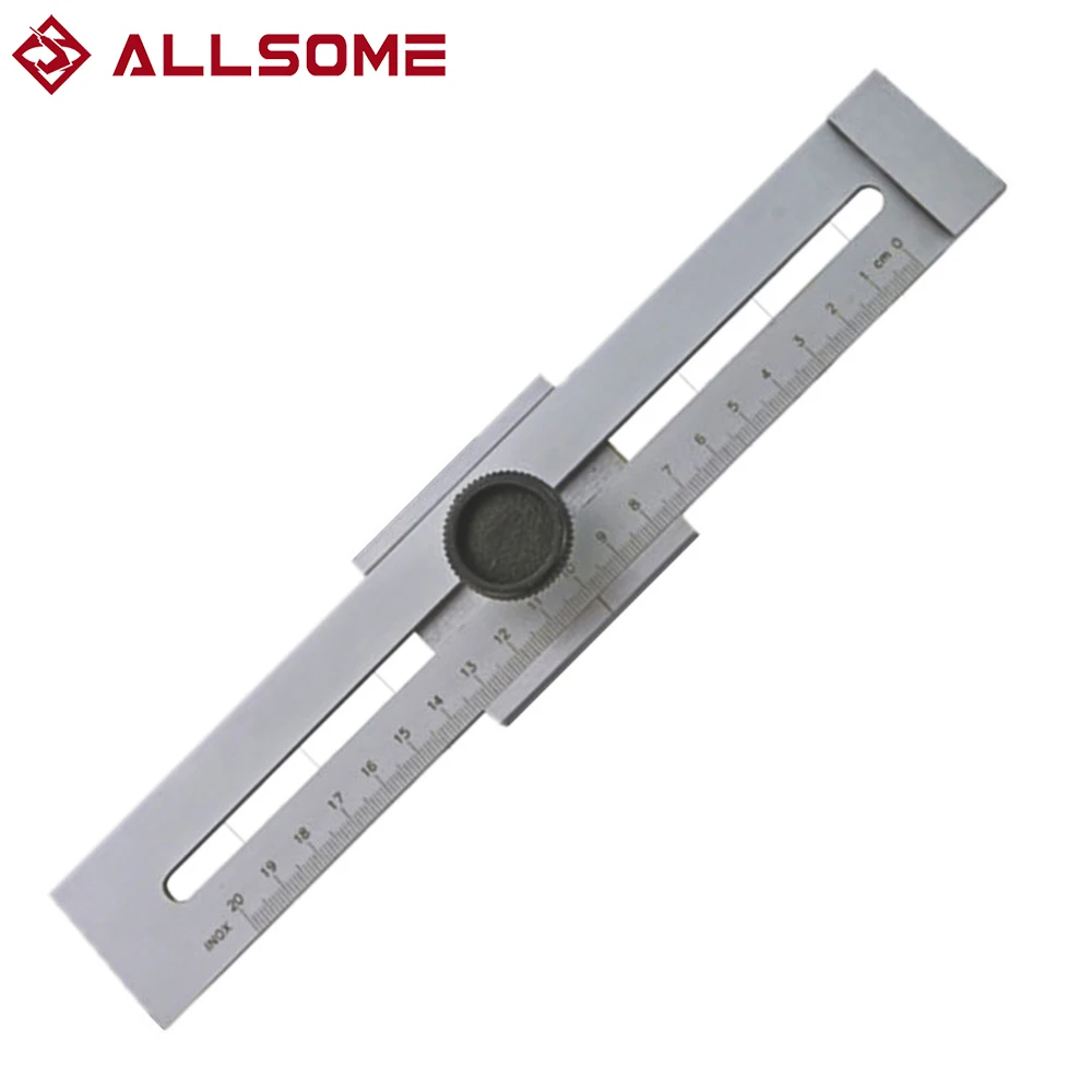 ALLSOME 200mm/250mm/300mm Screw Cutting Marking Gauge Mark Scraper Tool For Woodworking Measuring HT2438-2440