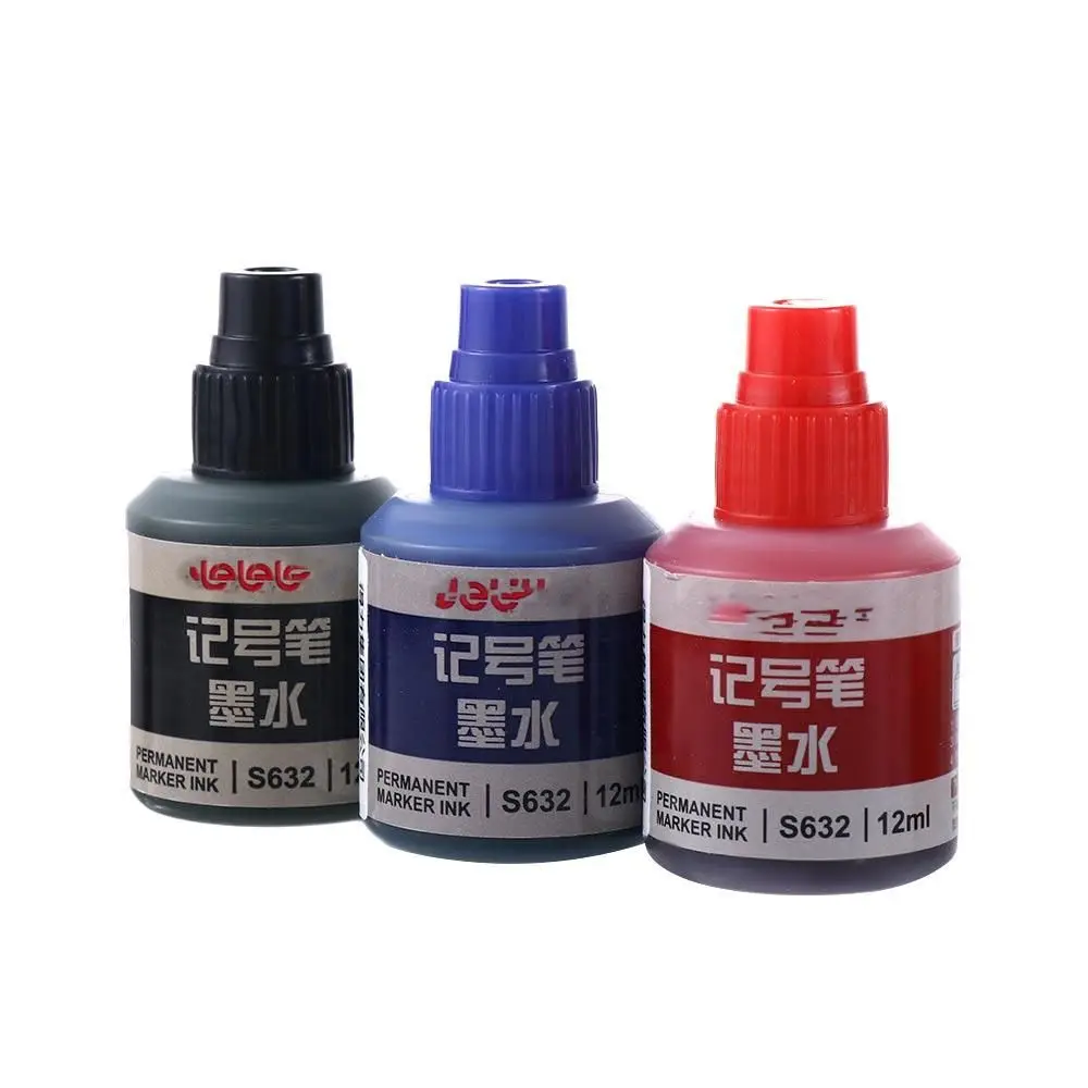 Papelaria instantaneamente seco 12ml preto vermelho azul tinta de óleo marcadores canetas tinta caneta tinta graffiti caneta marcador de tinta recarga de tinta