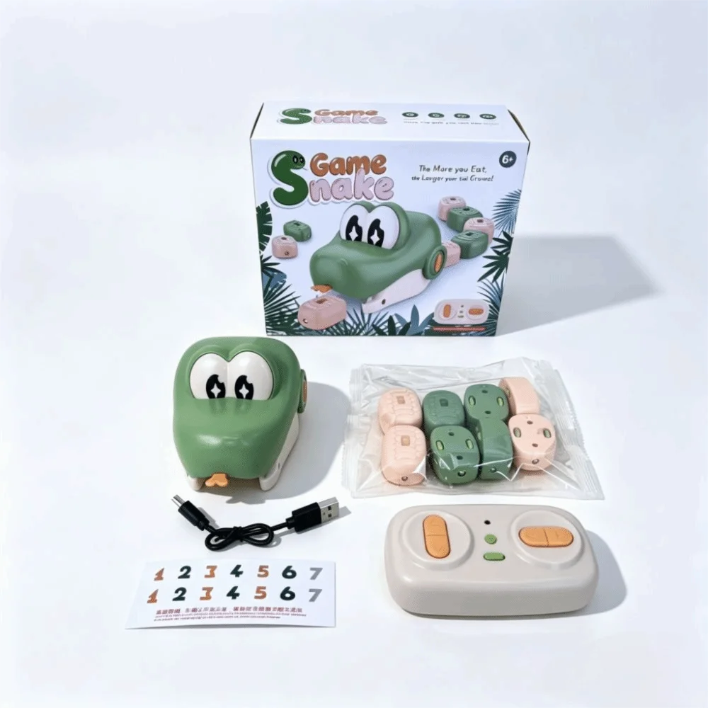 Energy Beans Magnetic RC Snake Car Rechargeable Bead Eating Remote Control Car Desktop Interactive Greedy Snake Car Gift