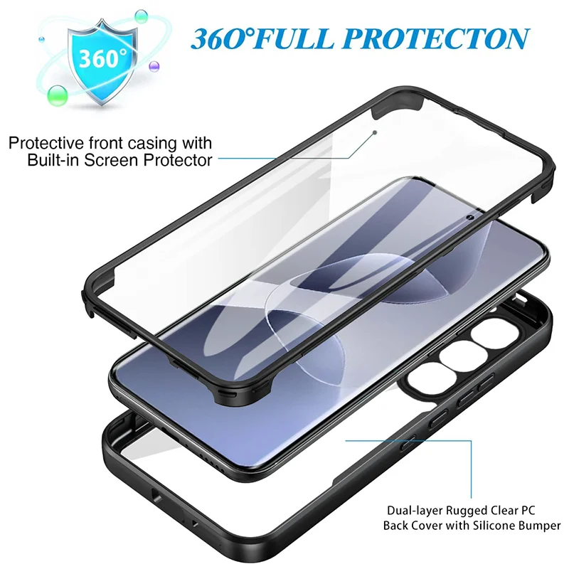 لهاتف انفينيكس هوت 60 مقاوم للصدمات 360 ° حافظة هاتف شفافة مزدوجة الجوانب لهاتف Infinix Hot 60 Pro Plus 60i حافظة حماية كاملة لشاشة العدسة