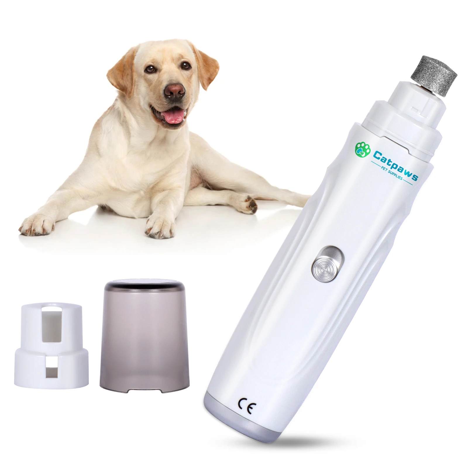 USB Rechargeable Dog Nail Grinder, Quiet 2-Speed Electric Pet Nail Trimmer Painless Paws Grooming Nail File