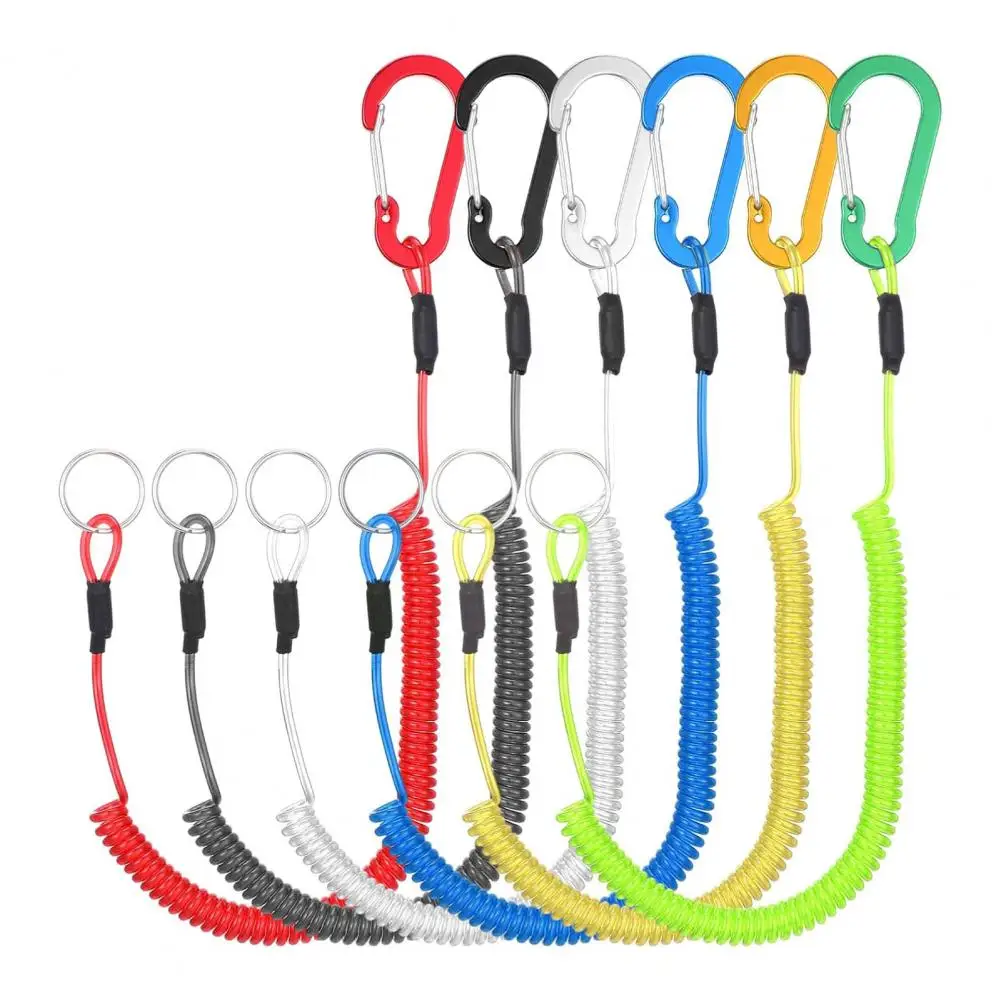Fishing Tools Safety Rope Fishing Gear Lanyard Heavy Duty Retractable Coiled Tether Multifunctional Outdoor Boating for Fishing