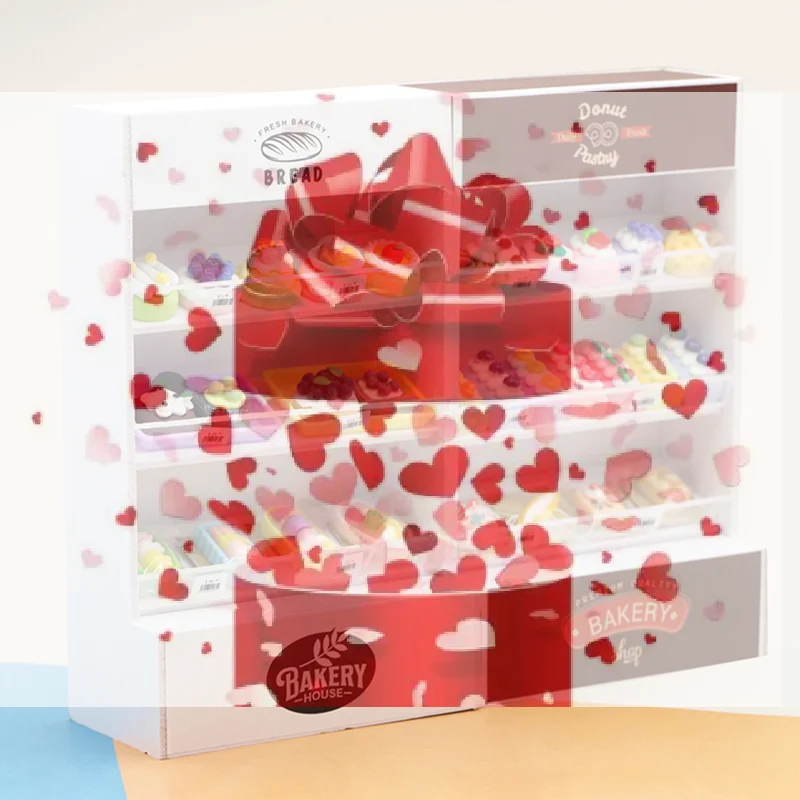 1:12 Domek dla lalek Szafka na ciasta Półki na desery Miniaturowe jedzenie Zabawki miniaturowe Mini model Domek do zabawy Ręczne DIY Małe ozdoby