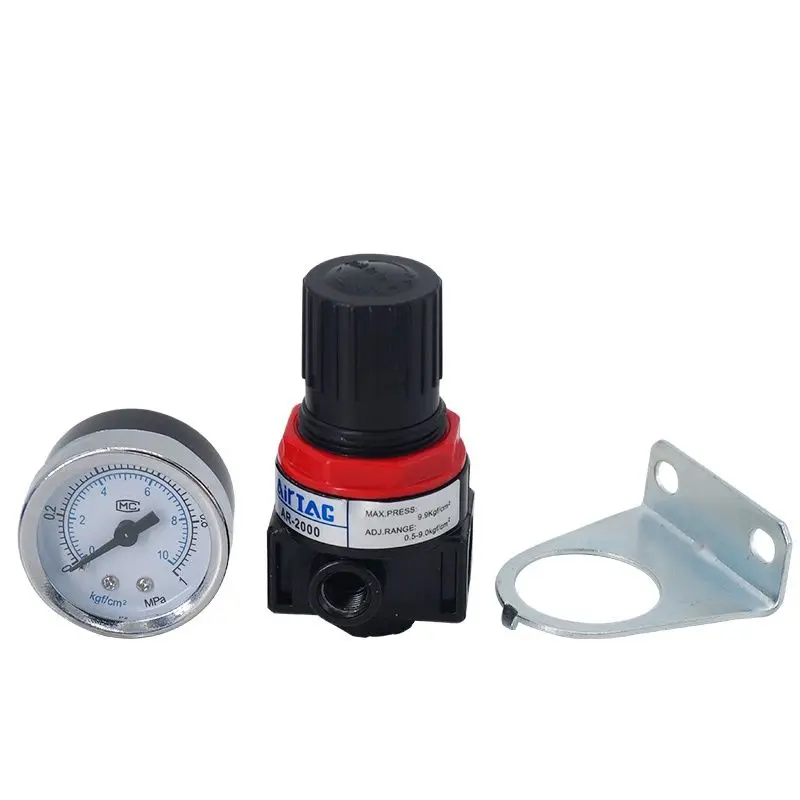 AR2000 G1/4 Mini Air Pressure Regulator Adjustable Pneumatic Reducing Valve With Gauge For Compressor AR1500 BR3000 BR4000 10bar