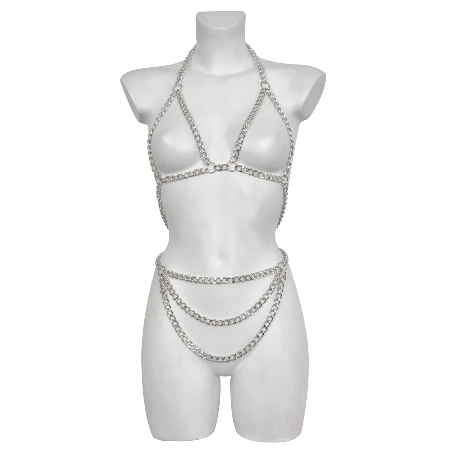 سلسلة مجوهرات مصنوعة يدويًا للنساء سلسلة واسط معدنية مكتنزة لمهرجان الهذيان أداء الزي إكسسوارات تنكرية للحفلات