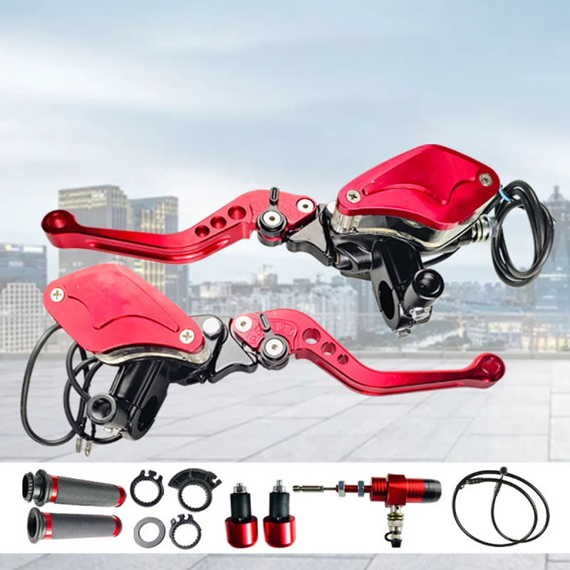 

Universal Motorcycle Hydraulic Clutch Kit with Adjustable Brake Levers & Adapter Bracket, Brake Master Cylinder Oil Hose
