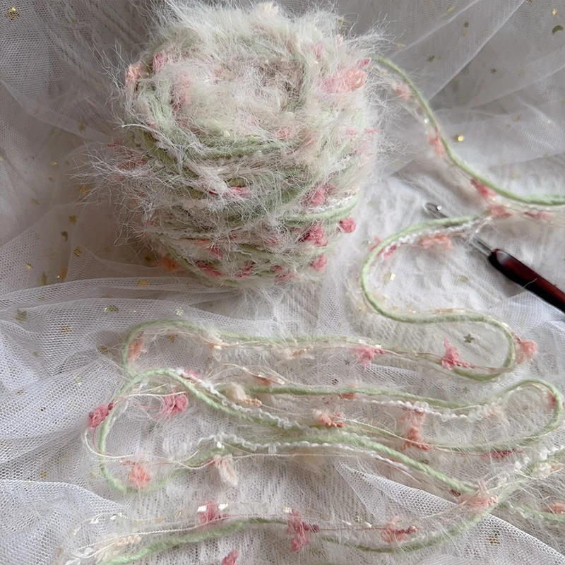 50g Variegated Fancy Yarn Mixed Color Nylon Polyester Blend Soft Novelty Textured Bubble Yarn for Knitting DIY Scarves Hats Craf