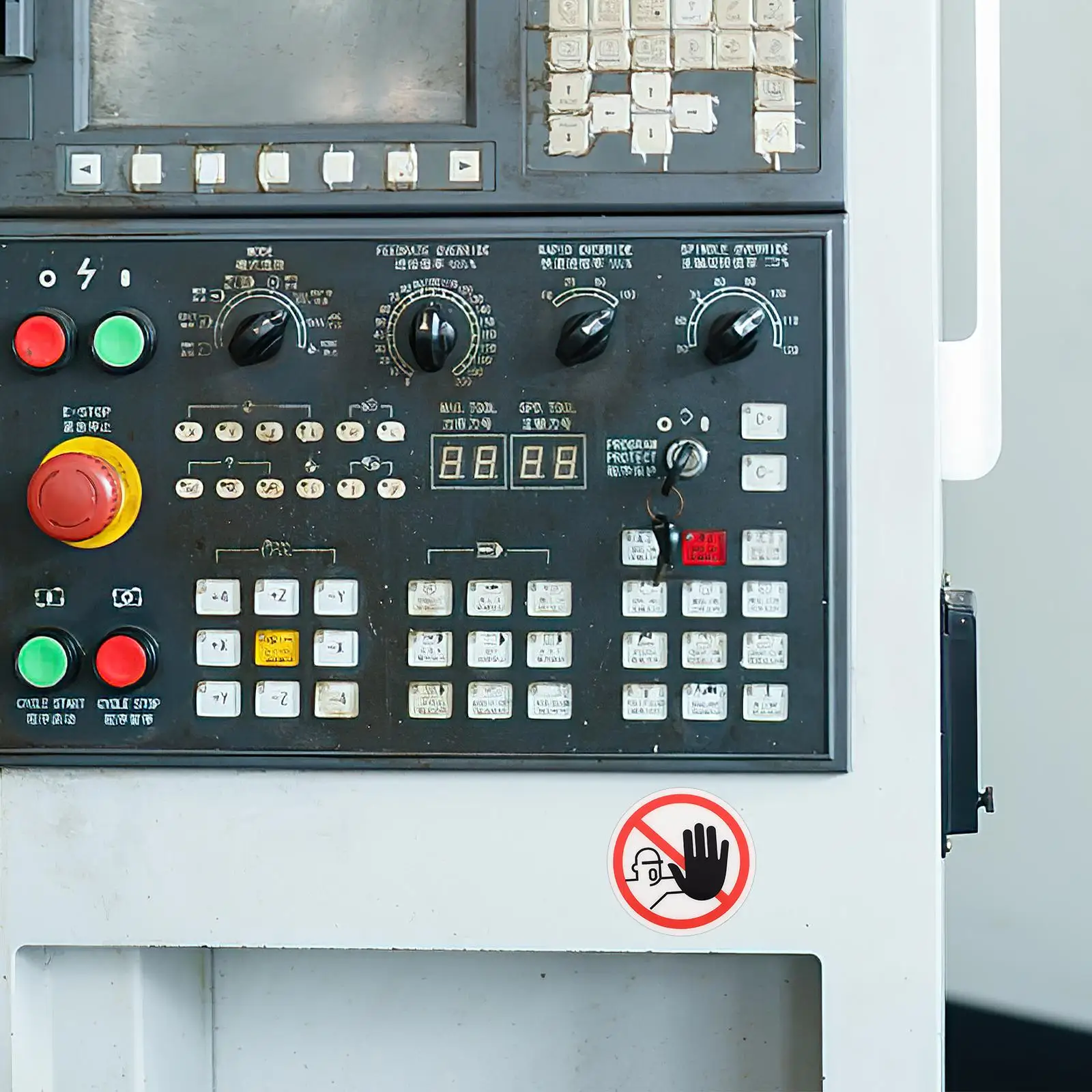 2 Pcs Nail Stickers No Touching Warning Signs Safety Machine Caution Applique Do Not Decals