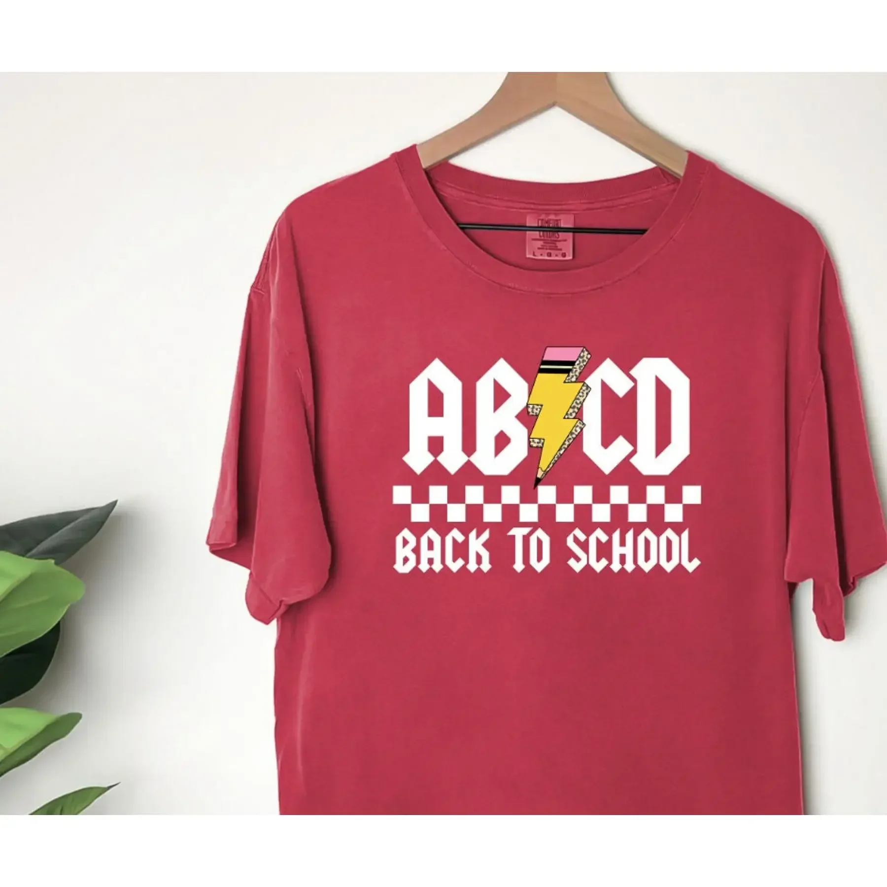 T Shirt ABCD Back to School Retro Funny Punk Teacher Teaching Pencil Unique 50 Super Soft 345